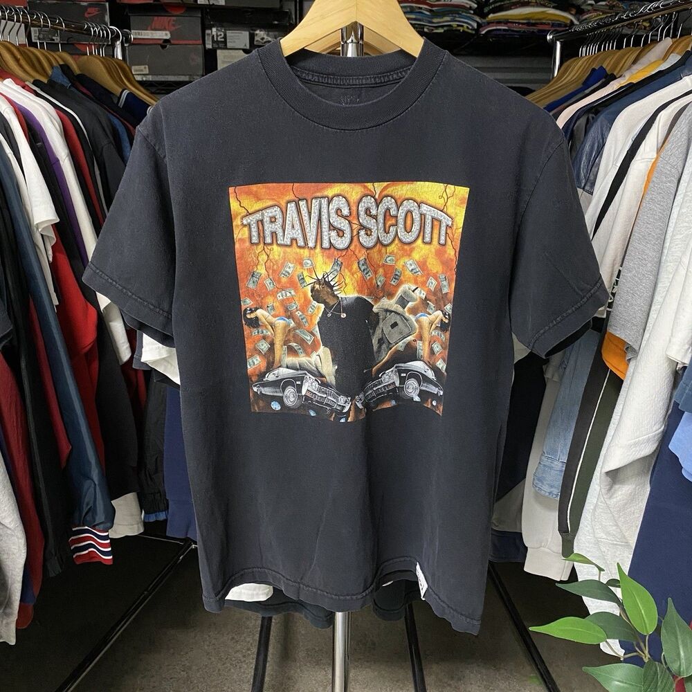 Diamond Supply Travis Scott Rap T-Shirt Faded Black Men's Medium